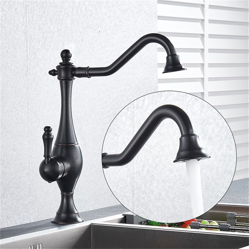 Kitchen Faucets 360 Rotate Kitchen Mixer Tap Cold Hot Water Crane Sink Taps Basin Faucet(Oil Rubbed Bronze)