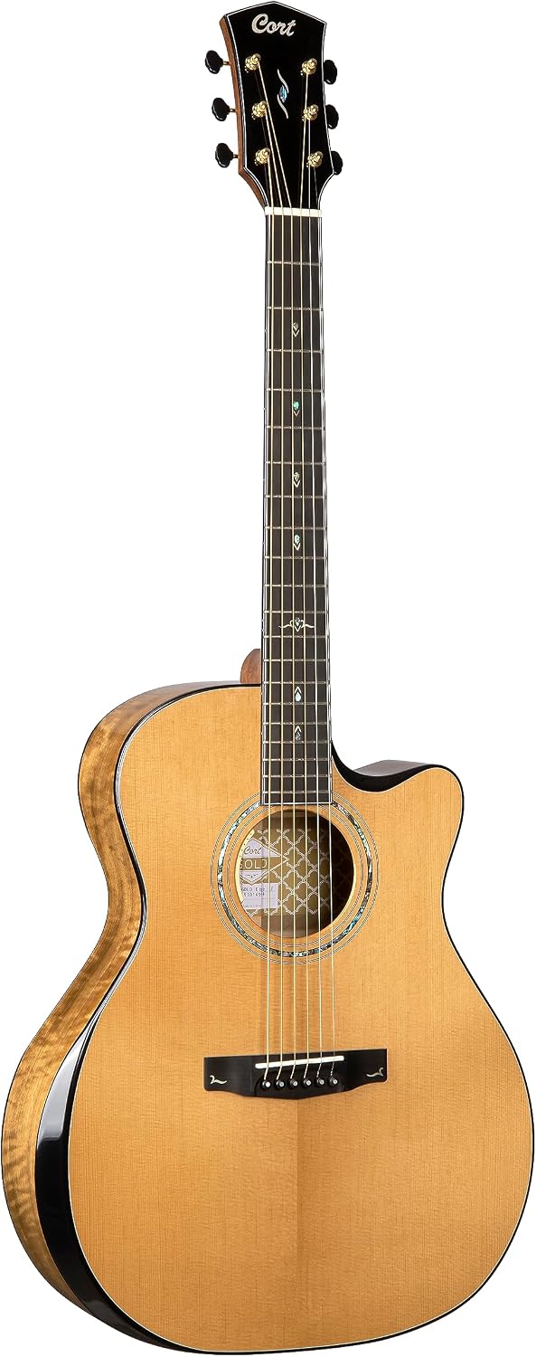 Cort Gold Series Gold Edge Acoustic-Electric Guitar, Natural Glossy