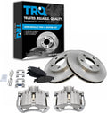TRQ Front Brake Pad and Rotor Set Semi Metallic Vented Calipers Compatible with 1999-2005 Pontiac Grand Am 1997-2003 Chevrolet Malibu 2004-2005 Classic 1999-2004 Oldsmobile Alero 1997-1999 Cutlass