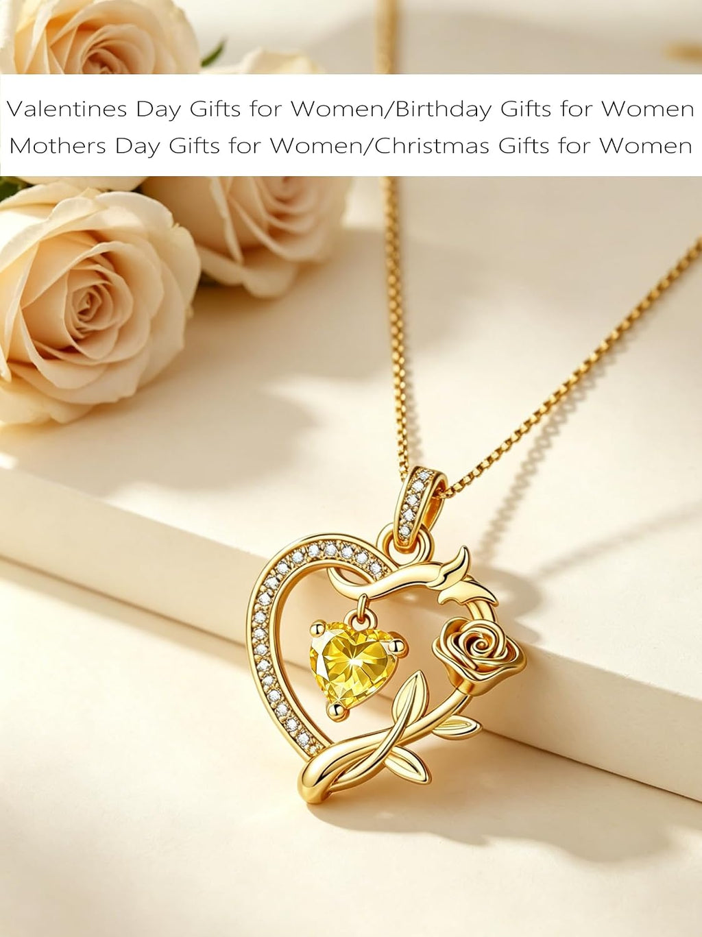 HeartMelody Heart Necklaces for Women Gold,14k 18K White Gold Plated Dainty Rose Butterfly Necklace with Garnet Birthstone Pendant Necklace Everyday Jewelry Birthday Christmas Gifts for Women Mom Her