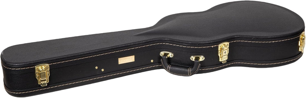 Crossrock 13' Archtop Guitar Case for Gretsch Jet/Penguin/Chris Rocha | Wooden Hardshell, Lock, Storage, Left & Right-Hand Compatible – Black (CRW620JA13BK)