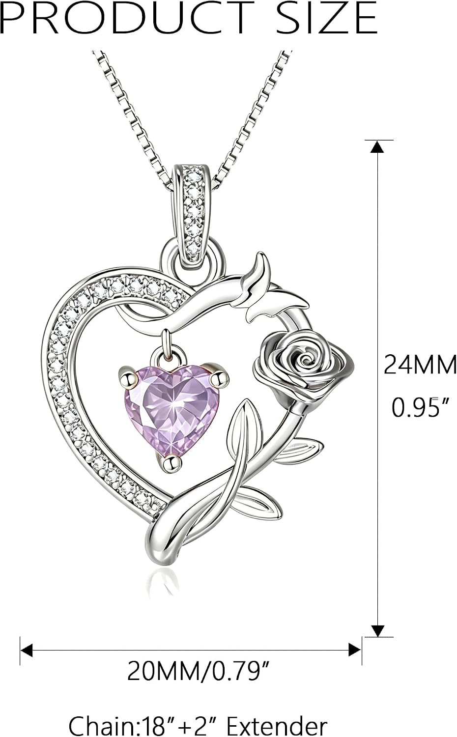 HeartMelody Heart Necklaces for Women Gold,14k 18K White Gold Plated Dainty Rose Butterfly Necklace with Garnet Birthstone Pendant Necklace Everyday Jewelry Birthday Christmas Gifts for Women Mom Her