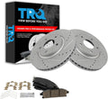 TRQ Performance Front Brake Pad and Rotor Set Ceramic Coated Drilled Slotted Vented Rotors Compatible with 2011-2017 Nissan Quest