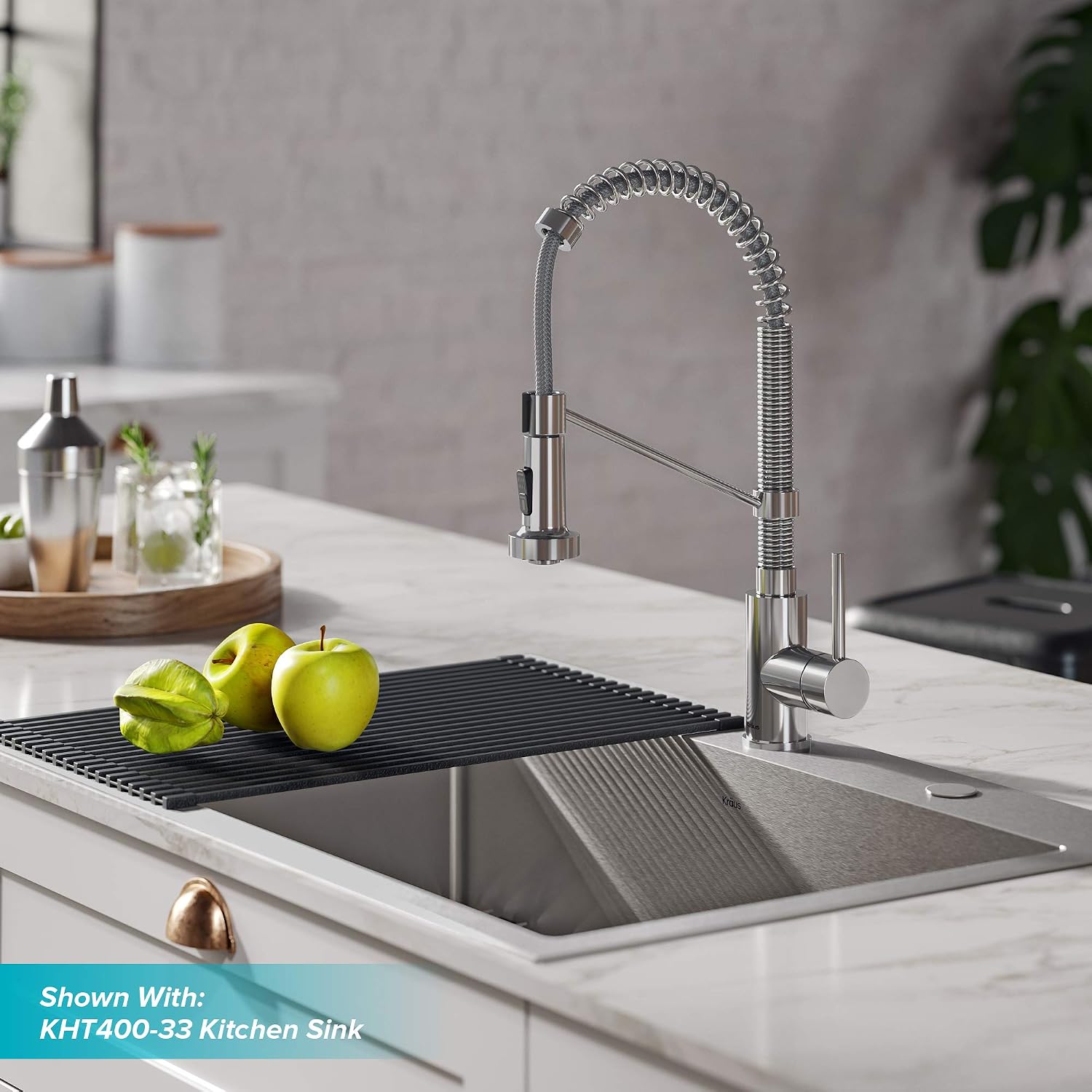 KRAUS Bolden™ Single Handle 18-Inch Commercial Kitchen Faucet with Air Gap in Chrome Finish