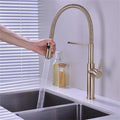 Kitchen Faucets Kitchen Sink Single Lever Pull Out Spring Spout Mixers Tap Hot Cold Water Crane(Gray)