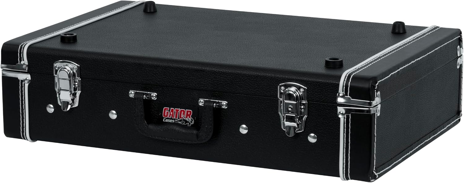 Gator Cases Gig Box Jr. Pedal Board with Built in 3x Guitar Stand and G-BUS Multi Output Power Supply | Fits Most Electric and Acoustic Guitars, Pedal Surface 21.5' x 15' (GW-GIGBOXJRPWR)