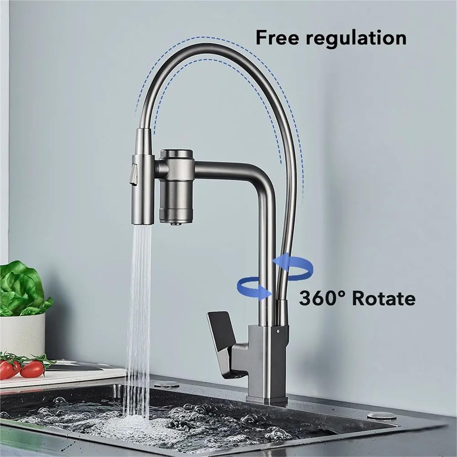 Brass Pull Out Filtered Kitchen Faucet Purification Kitchen Faucets Drinking Water Hot Cold Mixer Tap(Black)