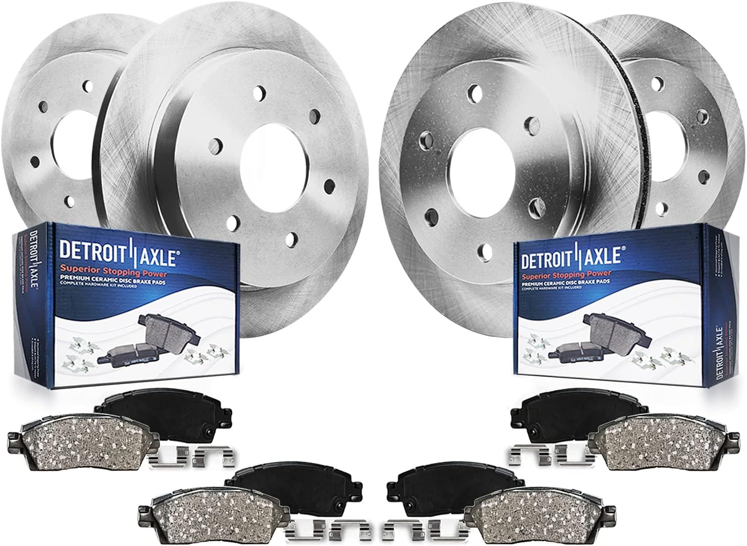 Detroit Axle - 8pc Brake Kit for 2006 Chevrolet Uplander Buick Terraza Pontiac Montana Saturn Relay Disc Brake Rotors Ceramic Brake Pads Replacement : 11.69' inch Front and 11.81' inch Rear Rotor