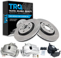 TRQ Front Brake Pad and Rotor Set Semi Metallic Vented Rotors Calipers Compatible with 2005 Volkswagen Jetta