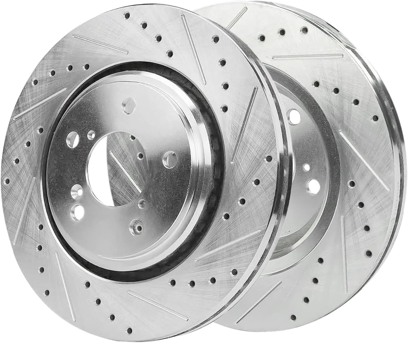 Detroit Axle - 3.5L Brake Kit for 2017-2020 Acura MDX [Base, SH-AWD], Drilled and Slotted Disc Brakes Rotors Ceramic Brake Pads 2018 2019 Replacement : 12.60' inch Front and 12.98' inch Rear Rotor
