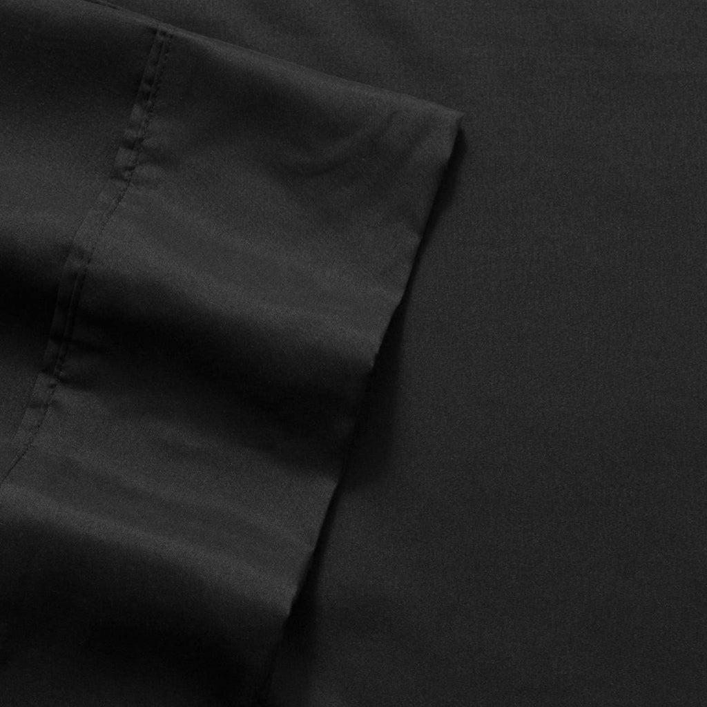 Sweet Home Collection RV Short Queen Sheets-6 Piece 1500 Thread Count Fine Brushed Microfiber Deep Pocket Set-Extra Pillow Cases, Value, Black, Short Queen Size(Pack of 12)