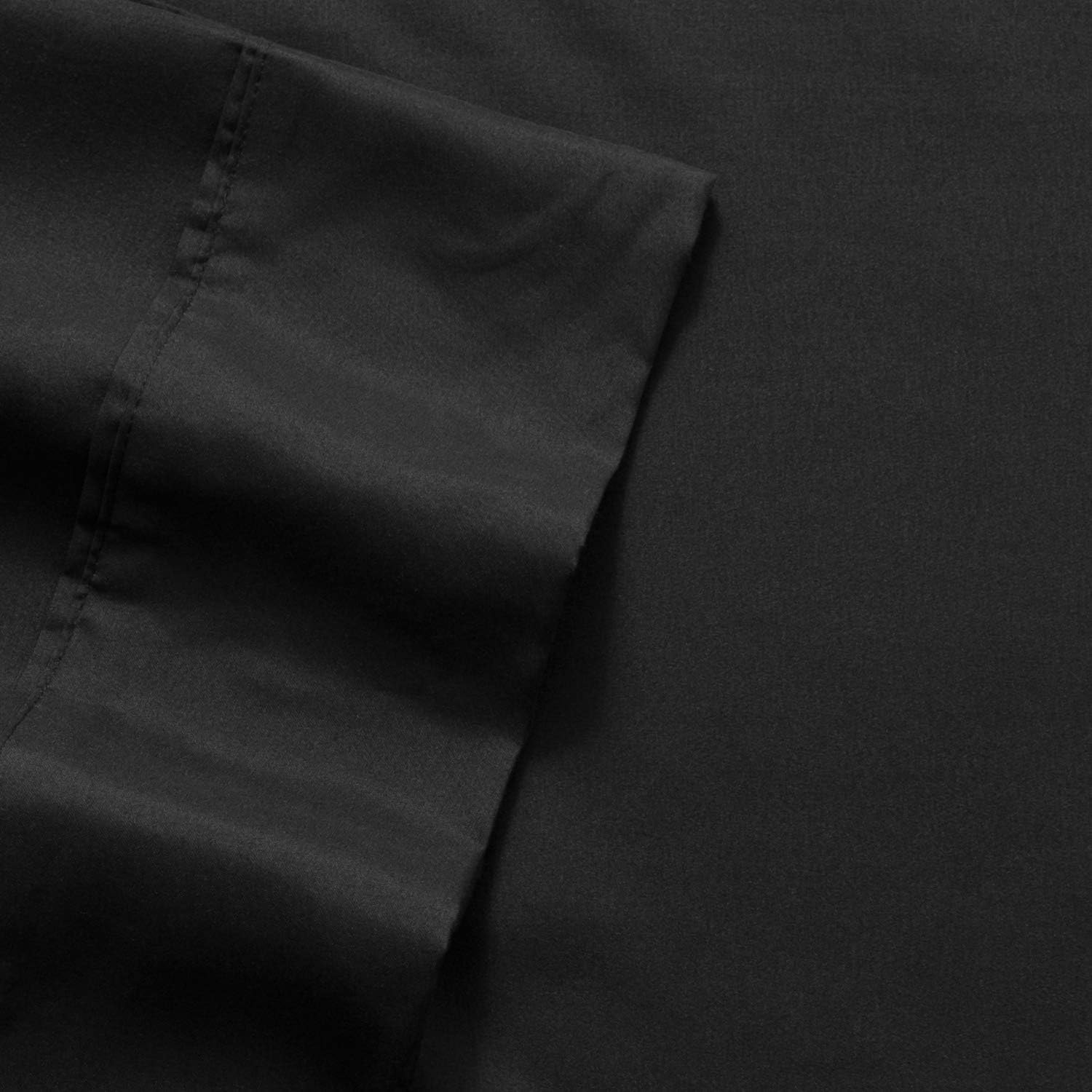 Sweet Home Collection RV Short Queen Sheets-6 Piece 1500 Thread Count Fine Brushed Microfiber Deep Pocket Set-Extra Pillow Cases, Value, Black, Short Queen Size(Pack of 12)