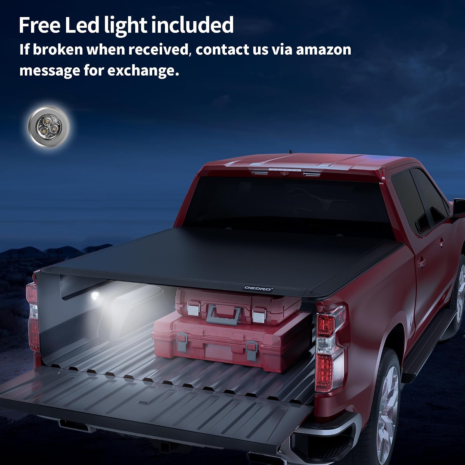 OEDRO Soft Quad Fold Truck Bed Tonneau Cover Compatible with 2019-2026 Chevy Silverado 1500 / GMC Sierra 1500, Fleetside 6.6 Ft Bed Without Multi-Flex Tailgate(Not for Legacy/Limited/2500 3500hd)
