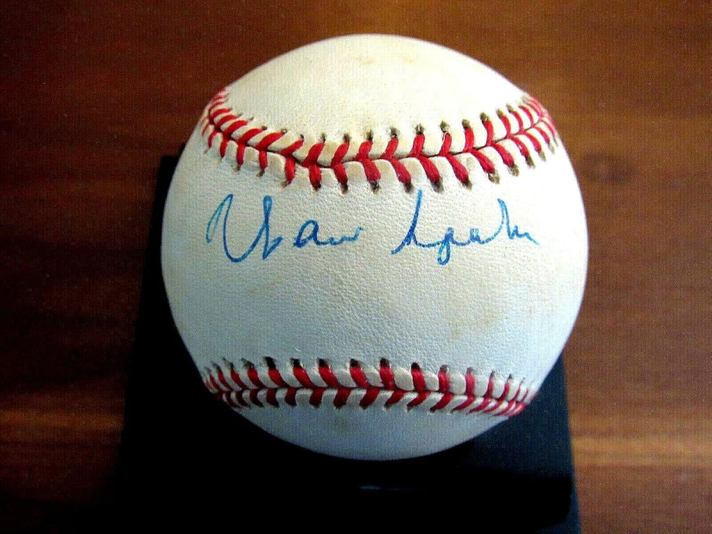 Warren Spahn Milwaukee Braves Hof Cy Signed Auto Vintage Gu'ed Onl Baseball Jsa - MLB Game Used Baseballs