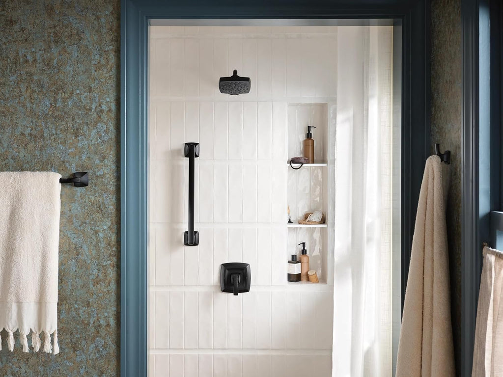 Moen Voss Matte Black M-CORE 3-Series 1-Handle Eco-Performance Shower Trim Kit, Valve Required, UT3692EPBL