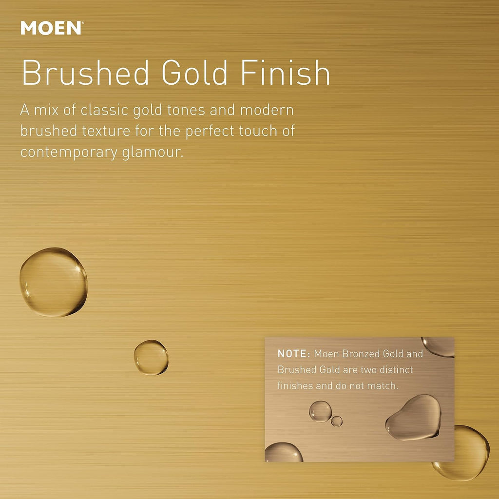 Moen T393BG Align 2-Handle Deck Mount Modern Roman Tub Faucet Trim Kit, Valve Required, Brushed Gold