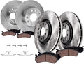 Detroit Axle - 1.4L Brake Kit for Volkswagen 2019-2020 Jetta, 11.34' inch Front and 10.71' inch Rear Disc Brake Rotors Ceramic Brakes Pads with Hardware Replacement