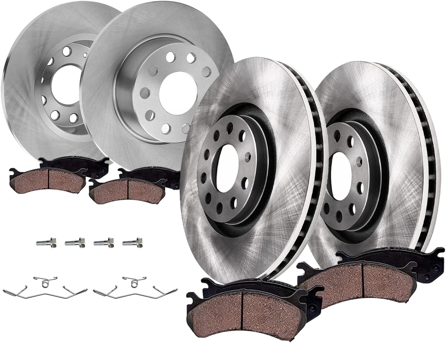 Detroit Axle - 1.4L Brake Kit for Volkswagen 2019-2020 Jetta, 11.34' inch Front and 10.71' inch Rear Disc Brake Rotors Ceramic Brakes Pads with Hardware Replacement