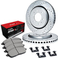 R1 Concepts Front Brake Kit Fits 1995-2002 Toyota 4Runner; 1995-2004 Toyota Tacoma| Optimum Oep Pads, Drilled Slotted Rotors| Hardware| 11.7' Front