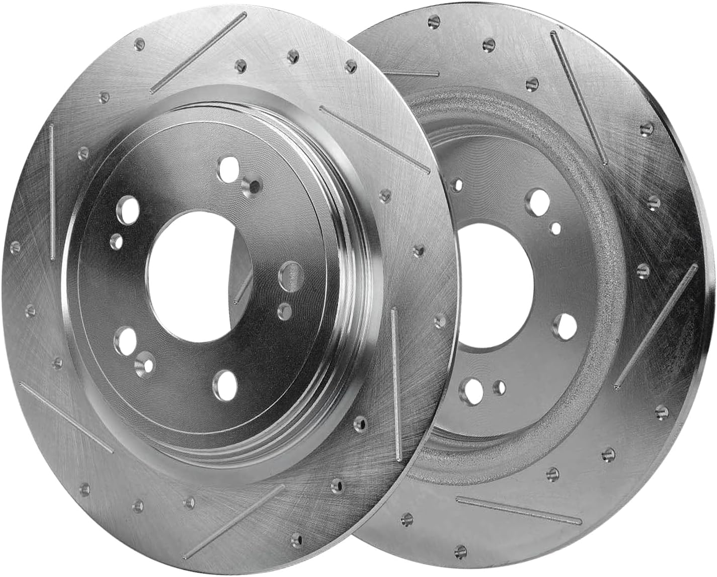 Detroit Axle - 10pc Brake Kit for 2014-2020 Acura RLX, Drilled and Slotted Disc Brakes Rotors 2015 2016 2017 2018 2019 Ceramic Brake Pads Replacement: 12.28' inch Front and 12.20' inch Rear Rotors