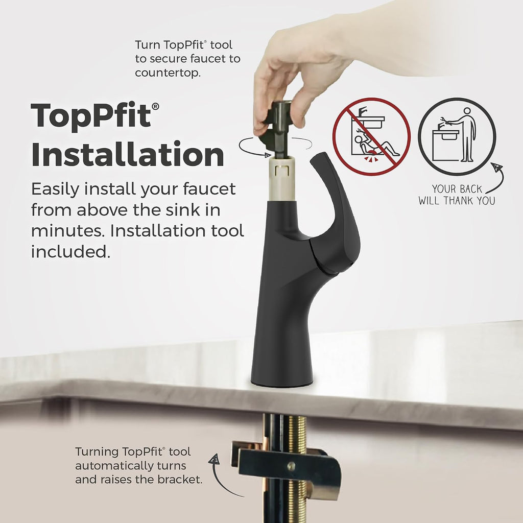 Pfister Talega Pull-Down Kitchen Faucet with Sprayer in Matte Black - Single Handle High Arc Spout with 3 Water Settings, 360° Swivel, and MagnePfit Magnetic Docking for Kitchen Sink