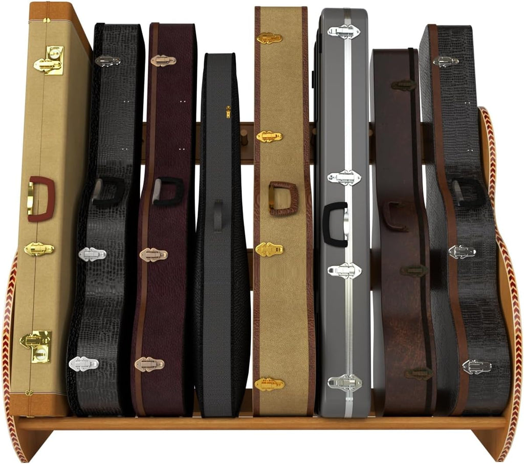 A&S Crafted Products Guitar Case Rack for Acoustics & Electrics - The Studio Deluxe (Grande) | Red Oak | Made in U.S.A.