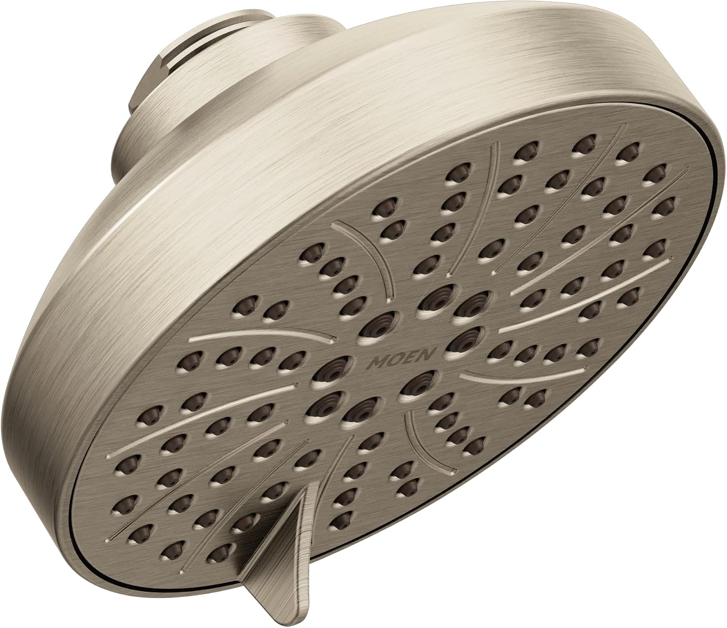 Moen Brushed Nickel Six-Function 4-1/2' Diameter Spray Head Eco-Performance Showerhead, 6512EP15BN