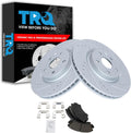 TRQ Performance Front Brake Pad and Rotor Set Ceramic Coated Drilled Slotted Rotors Compatible with 2011-2017 Chevrolet Caprice