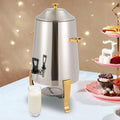 3.43 Gallon/13L Hot Beverage Dispenser,Food Grade Stainless Steel Coffee Chafer Hot Drinks Dispenser with Faucet&Fuel Tray,Alcohol-heating for Home,Hotel,Party,Restaurant,Gold
