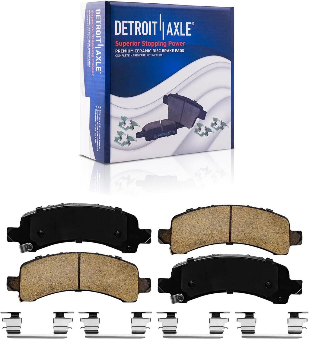 Detroit Axle - Brake Kit for Cadillac Escalade Chevrolet Avalanche Express Suburban 1500 Tahoe GMC Savana 1500, 12.00'' inch Front & 12.99'' inch Rear Disc Brake Rotors Ceramic Brake Pads Replacement