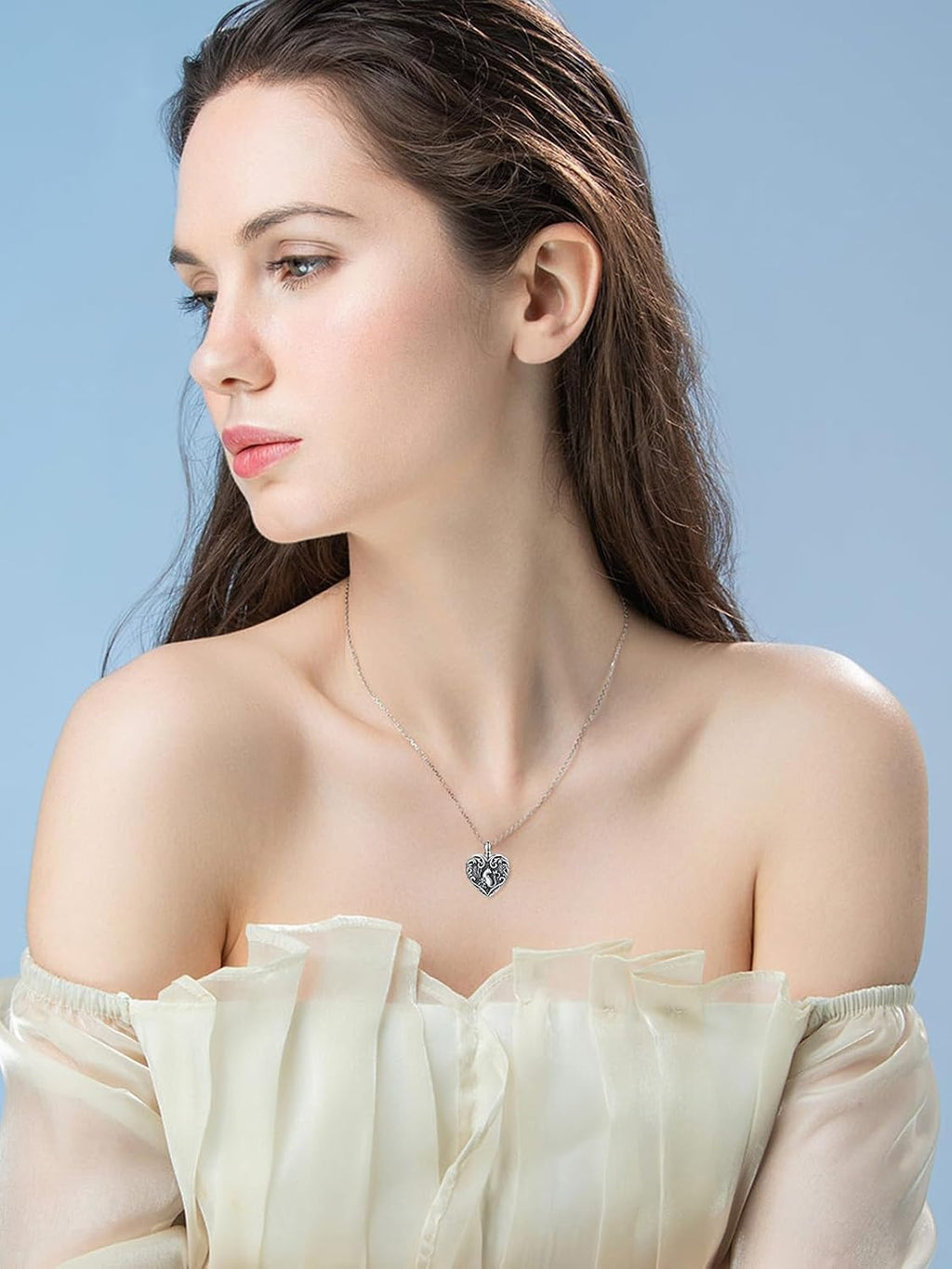 Dorunmo Personalized Heart Urn Locket Necklace for Ashes and Pictures 925 Sterling Silver Customized Locket Memorial Keepsake Cremation Jewelry for Ashes for Women Men Keep Someone Near to You