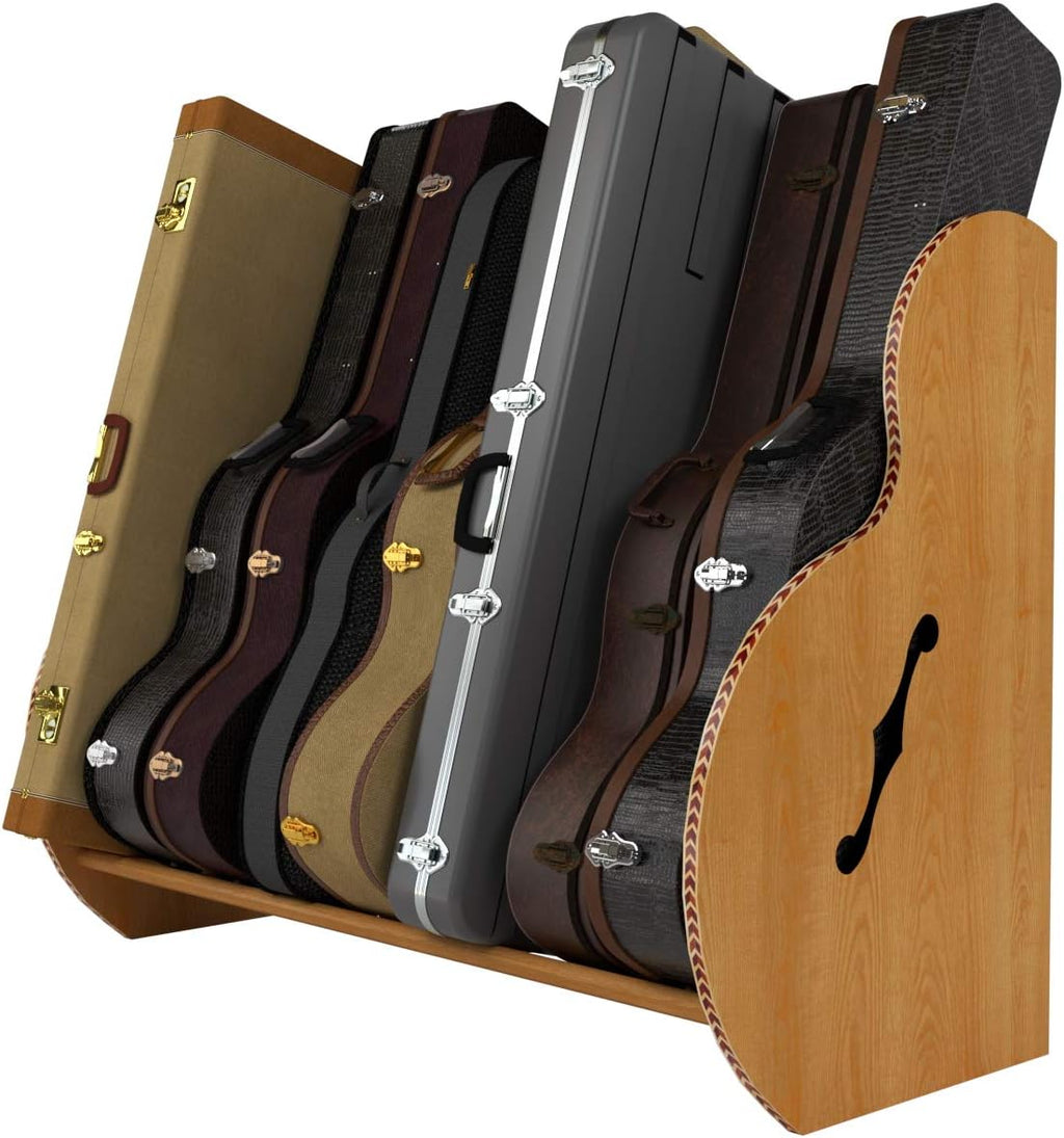 A&S Crafted Products Guitar Case Rack for Acoustics & Electrics - The Studio Deluxe (Grande) | Red Oak | Made in U.S.A.