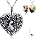 Dorunmo Personalized Heart Urn Locket Necklace for Ashes and Pictures 925 Sterling Silver Customized Locket Memorial Keepsake Cremation Jewelry for Ashes for Women Men Keep Someone Near to You