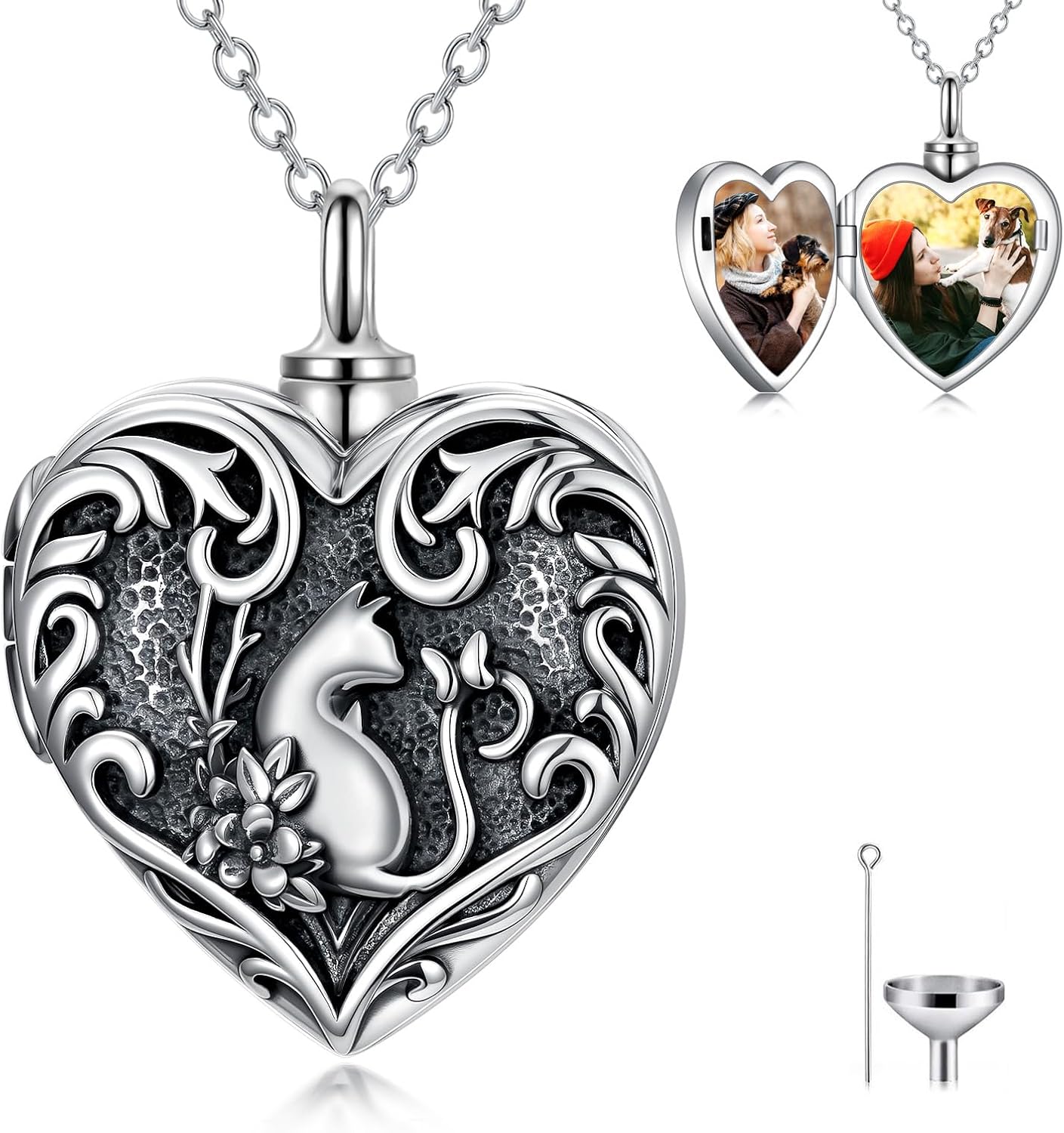 Dorunmo Personalized Heart Urn Locket Necklace for Ashes and Pictures 925 Sterling Silver Customized Locket Memorial Keepsake Cremation Jewelry for Ashes for Women Men Keep Someone Near to You