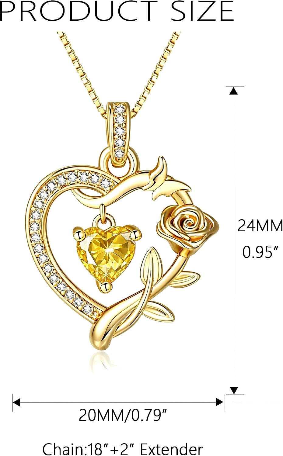 HeartMelody Heart Necklaces for Women Gold,14k 18K White Gold Plated Dainty Rose Butterfly Necklace with Garnet Birthstone Pendant Necklace Everyday Jewelry Birthday Christmas Gifts for Women Mom Her