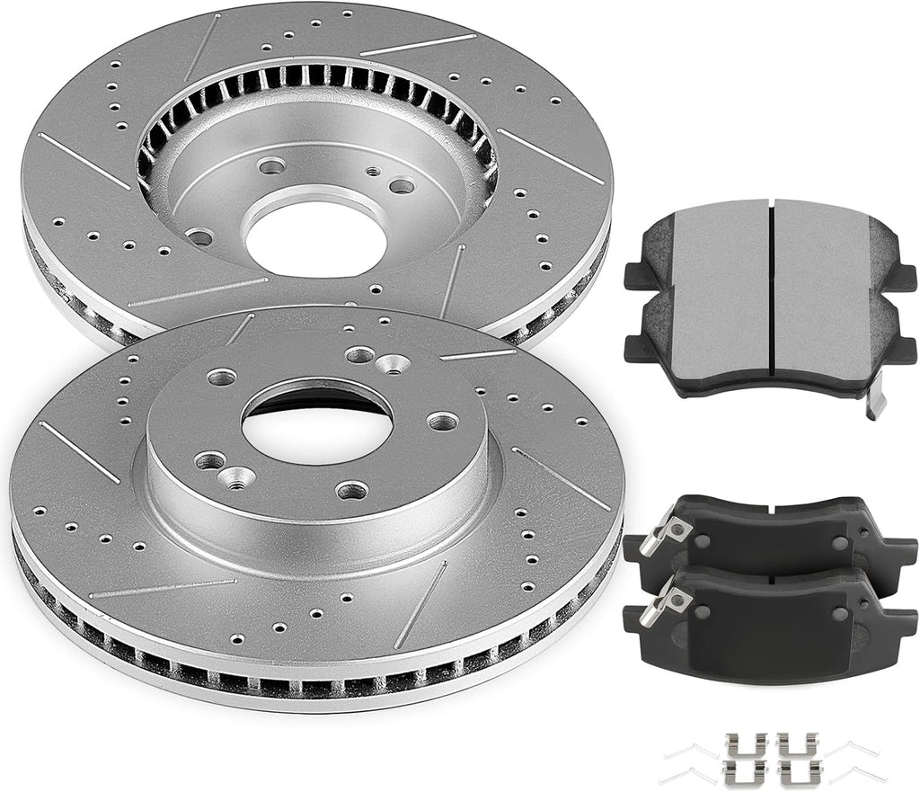 SCITOO Front 11.02' Brake Pads and Rotors Kits Replacement For Hyundai For Elantra 2017 2018 2019 2020
