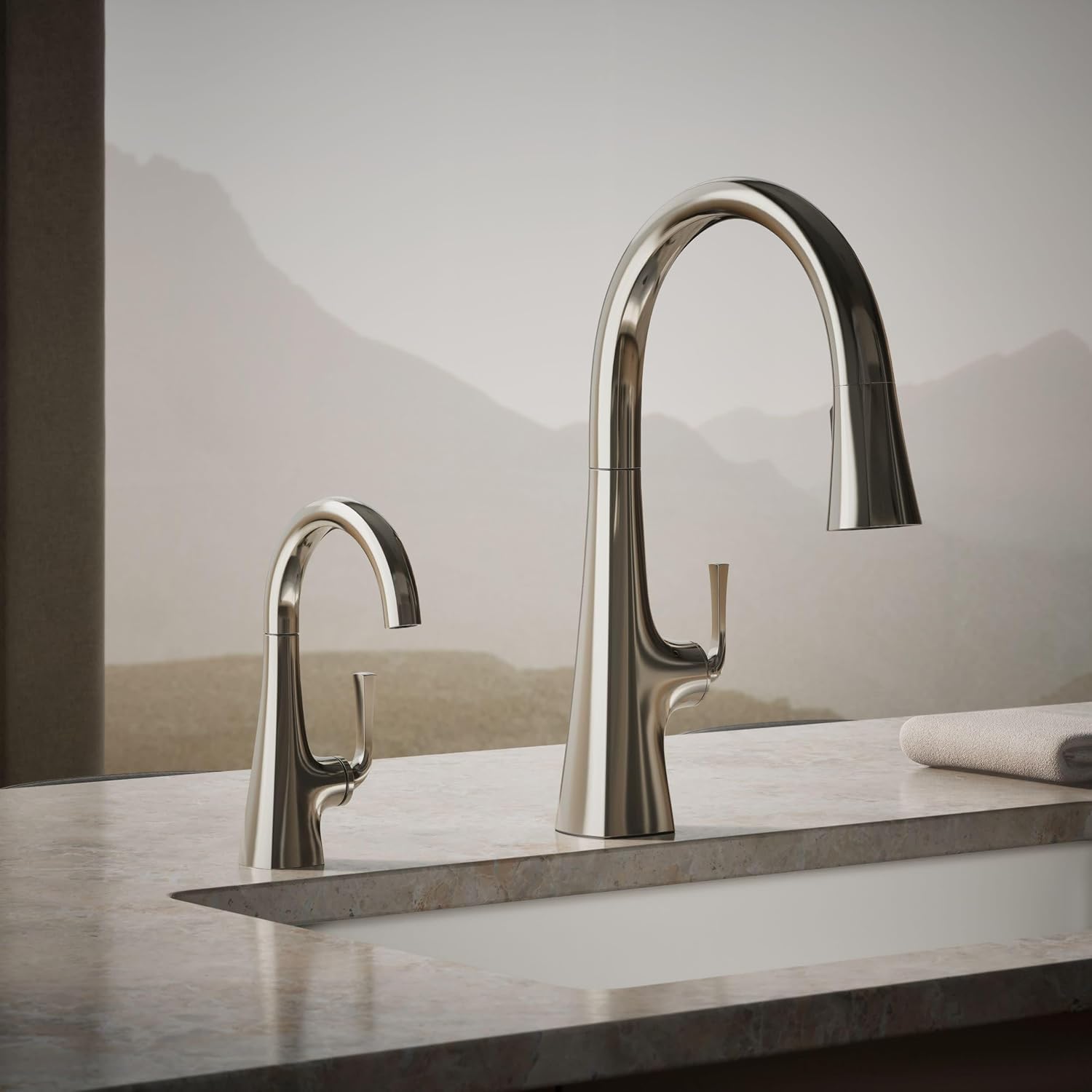 Kohler K-24134-SN Graze Beverage Faucet, Polished Nickel