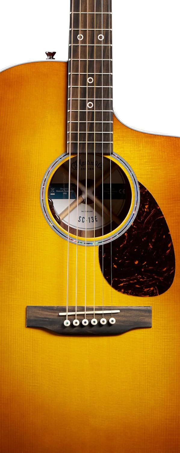 Martin SC-13E Modern Mezcal Burst™ Road Series Acoustic-Electric Guitar – Sunburst Spruce Top & Koa Fine Veneer | Gloss Finish | Sure Align® Neck | LR Baggs Element Electronics