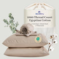 Bedlifes Egyptian Cotton Sheets 1000 Thread Count California King Size, 4-Piece 16' Deep Pocket - Cooling & Breathable Ultra Soft Bedding for Hotel Comfort (Linen)