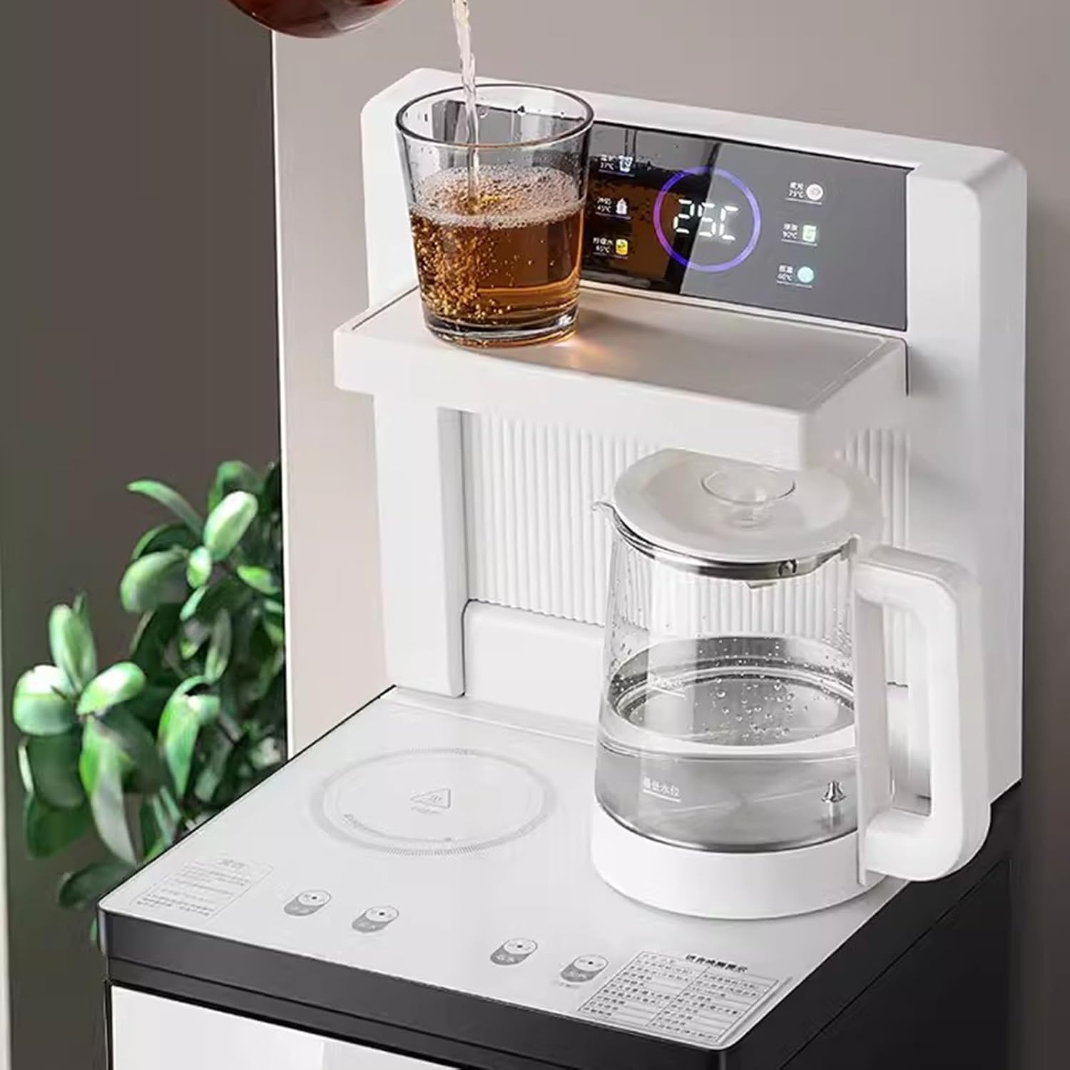hot Water dispensers Tea Bar Dispenser Household Water Dispenser Fully Automatic Intelligent Downward Water Bucket Small Office High-end Instant hot Water Dispenser (Color : Ice Warm)