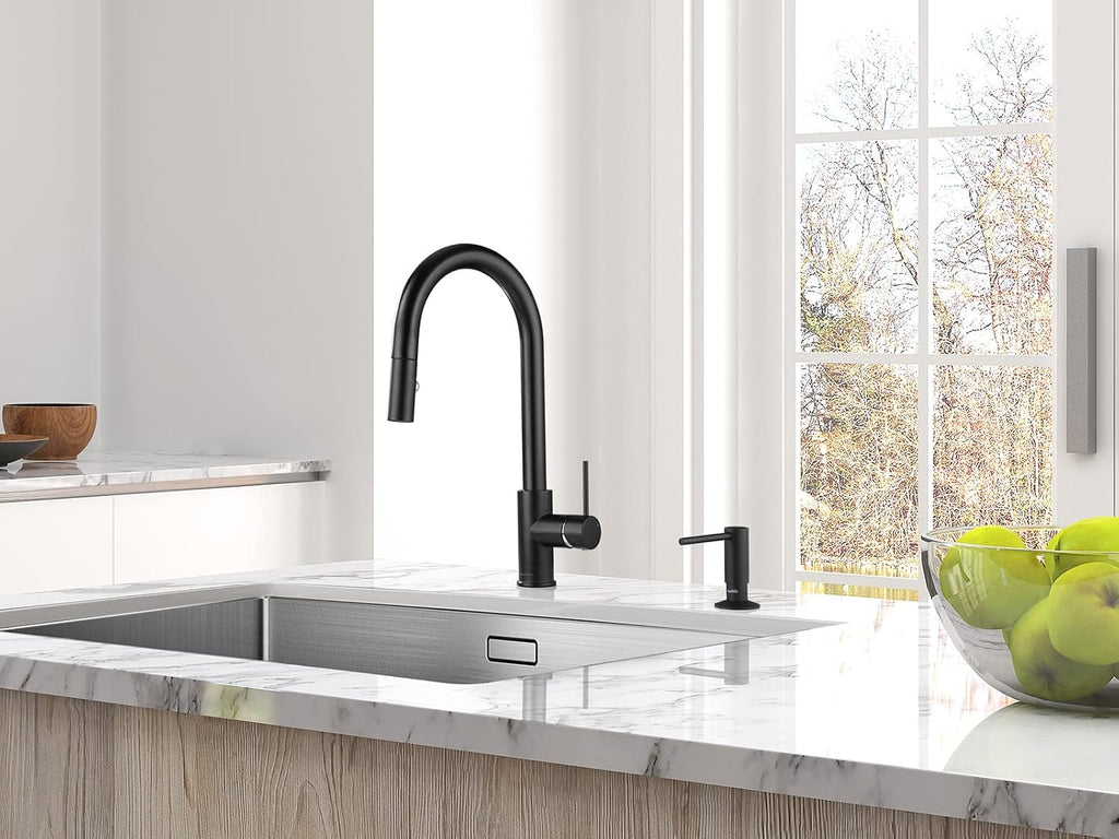 AguaStella AS60MB Matte Black Kitchen Sink Faucet with Pull Down Sprayer Single Handle