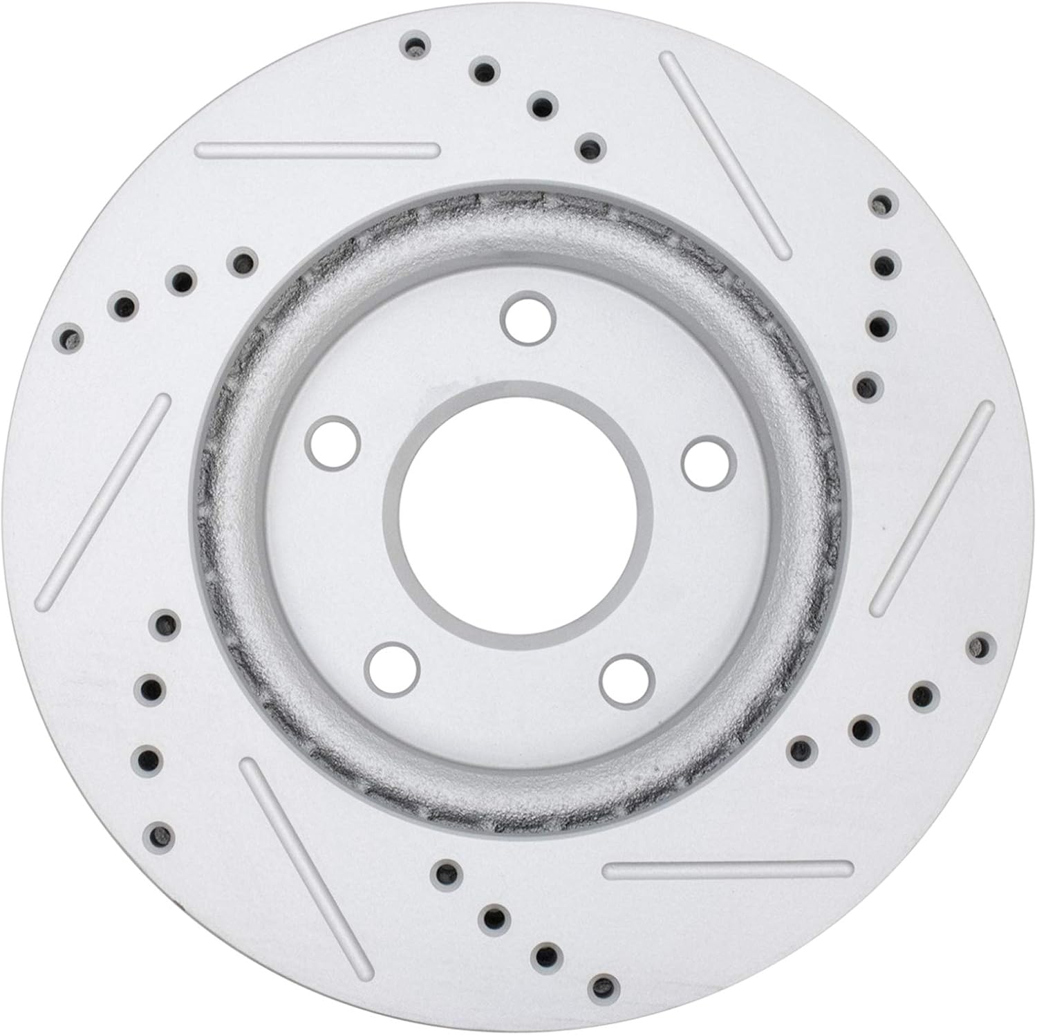 TRQ Performance Front Brake Pad and Rotor Set Ceramic Coated Drilled Slotted Vented Rotors Compatible with 2007-2012 Dodge Caliber 2008-2017 Mitsubishi Lancer