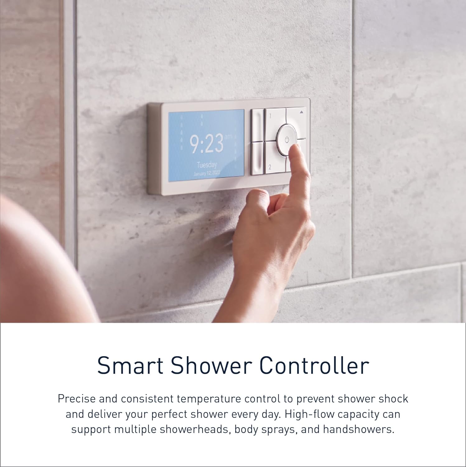 Moen Matte Black Smart Shower 2-Outlet Digital Water System Controller for Thermostatic Shower Valve, TS3302BL