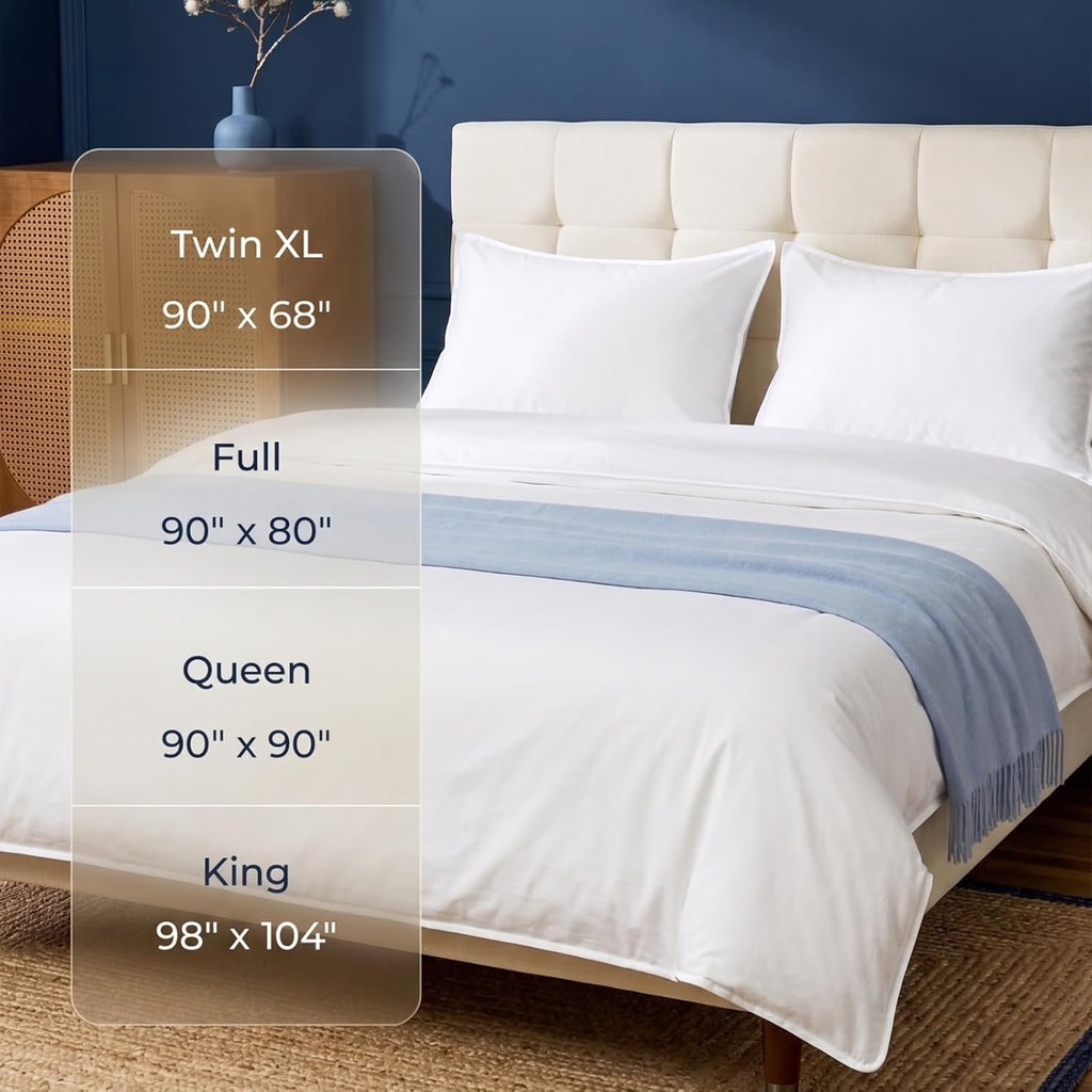 Full Duvet Cover Set of 12 – Premium White Hotel Collection Bedding, Elegant Embroidered Poly-Cotton, 84x94 Inches (Duvet Cover Only)