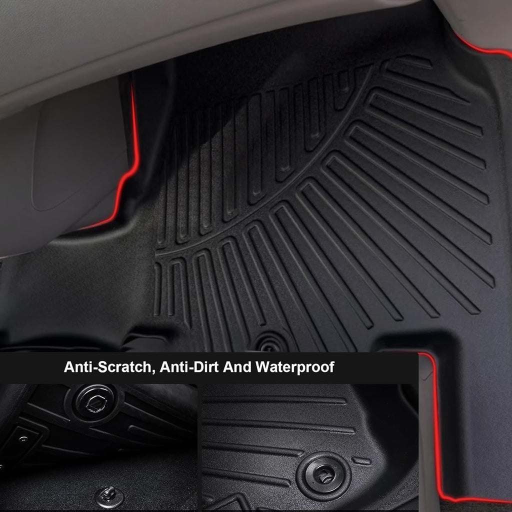 All Weather Floor Mats for Honda Odyssey 2017 2016 2015 2014 2013 2012 2011 Mini Passenger Van TPE Rubber Liners Odyssey Odorless Anti-Slip Car Floor Liners-1st & 2nd & 3rd Row & Cargo Mat Full Set