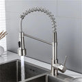 Kitchen Faucet Kitchen Sink Single Lever Pull Out Spring Spout Mixers Tap Hot Cold Water Crane(Black)