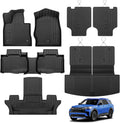 Floor Mats for 2020-2025 2026 Ford Explorer 6-Seat Captain Chairs All Weather TPE Cargo Mat with Backrest Mat for Ford Explorer Accessories 2025-2020 2026 Active/ST Line/ST/Platinum Black