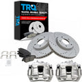 TRQ Performance Front Brake Pad and Rotor Set Ceramic Vented Coated Rotors Calipers Compatible with 2011-2015 Hyundai Sonata 2011-2016 Kia Optima