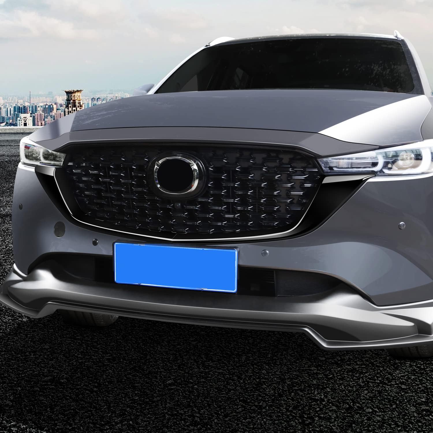 HIGH FLYING for Mazda CX-5 CX5 2022 2023 2024 2025 Exterior Accessories Car Front Grille Inserts Cover Molding ABS Glossy Black 2pcs