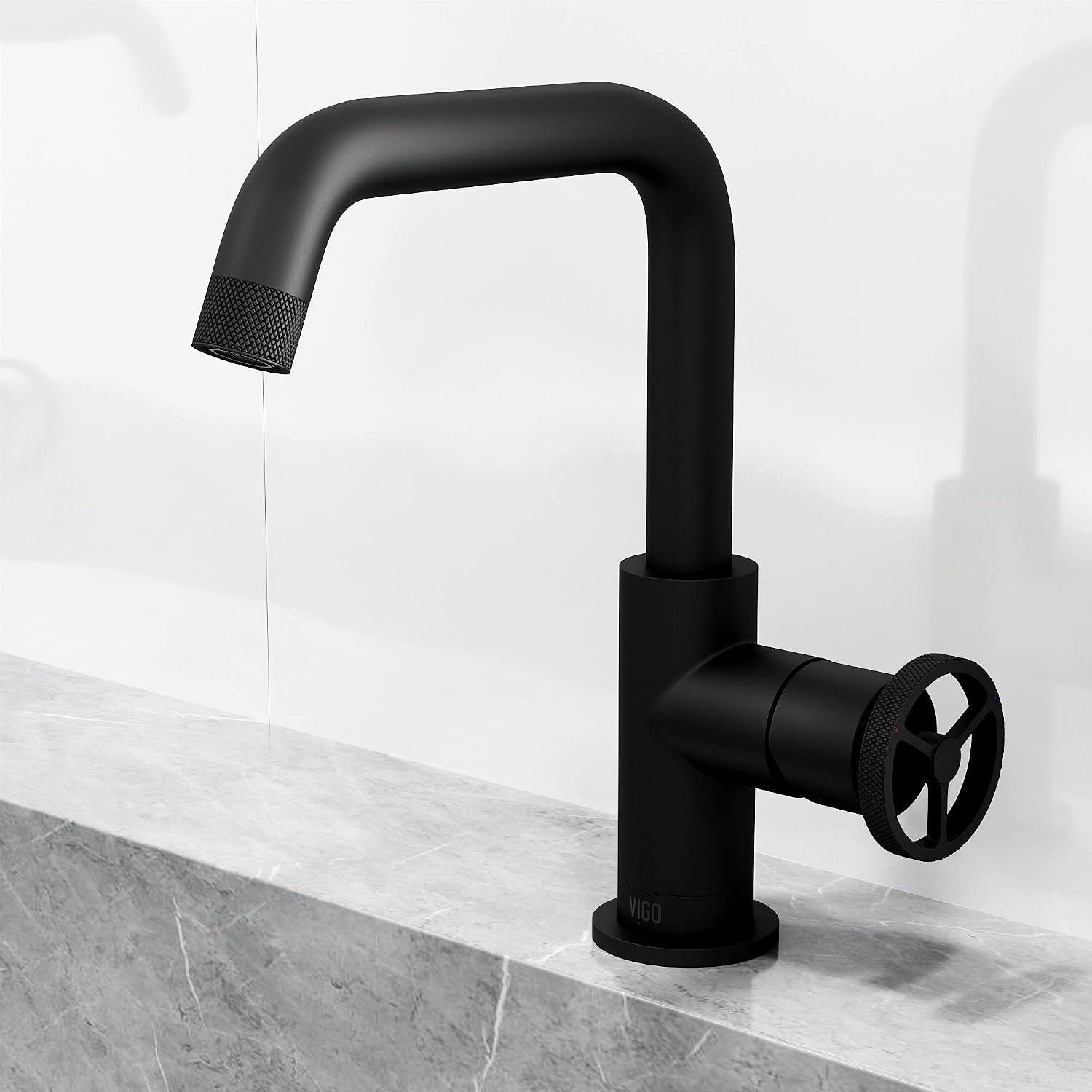 VIGO Cass Single-Handle Single-Hole Mount Bathroom Sink Faucet, 9-Inch, Matte Black, Modern Design, Solid Brass, 1.2 GPM WaterSense & Ceramic Disc Valve, Corrosion-Resistant